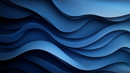 Wall Mural - Abstract Blue Wave Layers