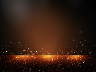 Tan banner dark bokeh particles glitter awards dust gradient abstract background. Futuristic glittering in space on tan background blank empty with copy space for product design