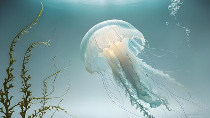 Wall Mural - jelly fish in the water