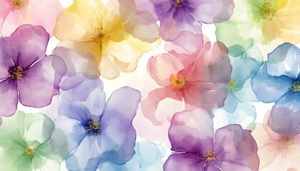 Wall Mural - Watercolor floral background