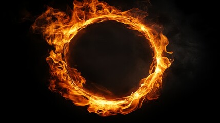 Wall Mural - Fiery Ring on Dark Background