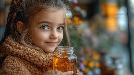 unrecognizable father giving syrup to small sick daughter indoors at home