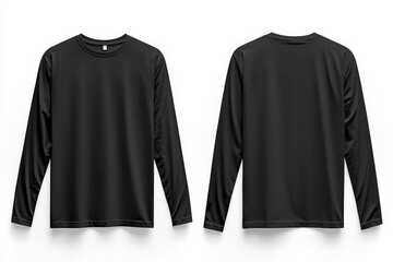 Black long sleeve tshirt mockup isolated created with Generative AI