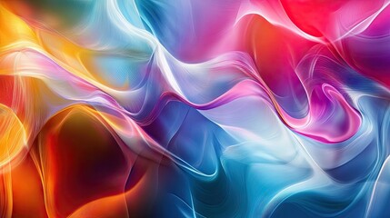 Wall Mural - Abstract background with resonance waves in vibrant hues, offering a modern and dynamic design for digital and print media.