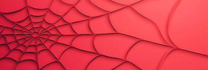 Abstract Red Spider Web Pattern on Smooth Surface - Modern Geometric Design Background