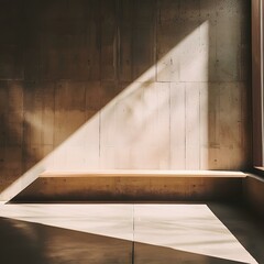 Wall Mural - Sunlight Streaming Through Window In Minimalist Interior