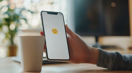 Sticker - Smartphone With Smiley Icon on the Screen