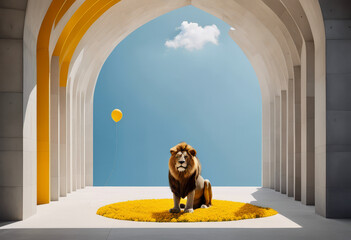 Lion with the yellow balloon