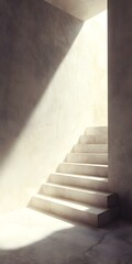 Poster - Light Shining Through Staircase In Minimalist Interior