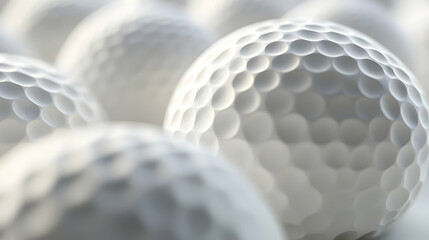 Wall Mural - Abstract close-up of a golf ball, showcasing its textured surface and the soft lighting.