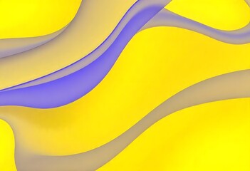 Wall Mural - Abstract wavy shapes in blue and yellow colors