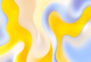 Wall Mural - Abstract blue and yellow shapes wave background