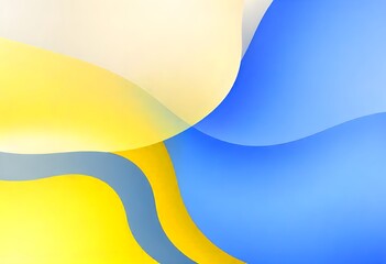 Wall Mural - Abstract blue and yellow shapes wave background