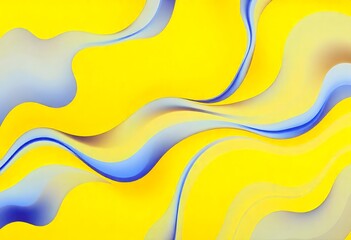 Abstract blue and yellow shapes wave background