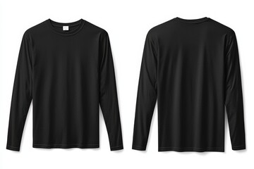 Black long sleeve tshirt mockup isolated created with Generative AI