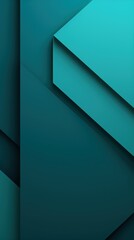 Teal background with geometric shapes and shadows, creating an abstract modern design for corporate or technology-inspired designs with copy 