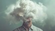 © Philip - Mans head inside cloud mental health concept illustration