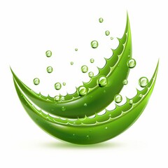 Aloe vera gel pack, beauty product element, flat design vector, fresh green, isolated on white background