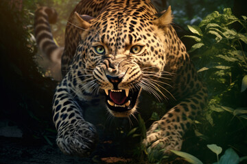 Wall Mural - Leopard Animal In The Nature Majestic Wilderness