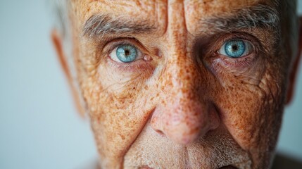 Sticker - Close-up Portrait of an Elderly Man with Blue Eyes