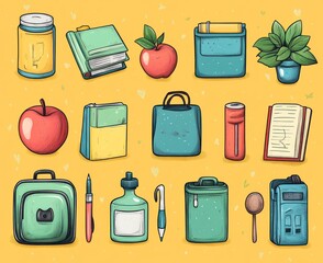 Poster - Back to School Supplies Illustrations