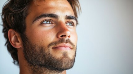 Canvas Print - Portrait of a Young Man with Blue Eyes