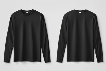 Black long sleeve tshirt mockup isolated created with Generative AI