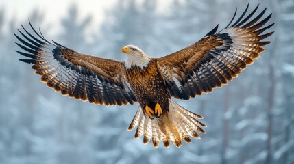 Canvas Print - Majestic Bald Eagle in Flight