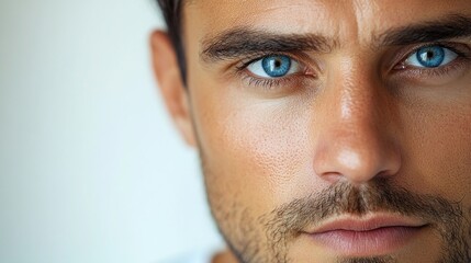 Sticker - Close Up Portrait of a Handsome Man with Blue Eyes