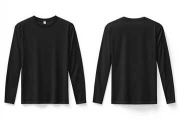 Black long sleeve tshirt mockup isolated created with Generative AI