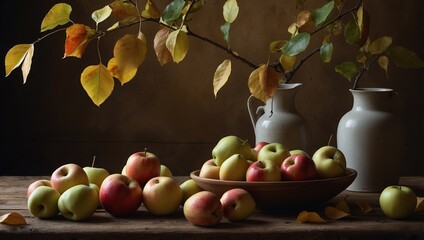 Wall Mural - still life with apples