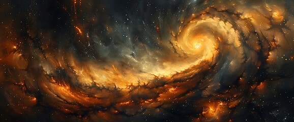 Wall Mural - Cosmic swirl of gas and dust in a nebula, with a bright center and scattered stars.