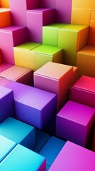 Wall Mural - A colorful image of blocks in various colors