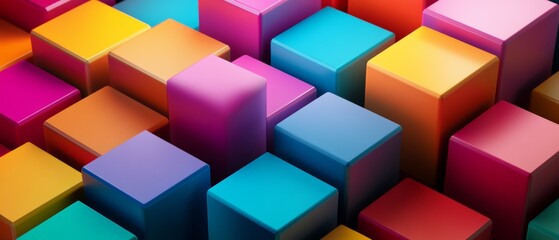 Wall Mural - A colorful image of blocks in various colors