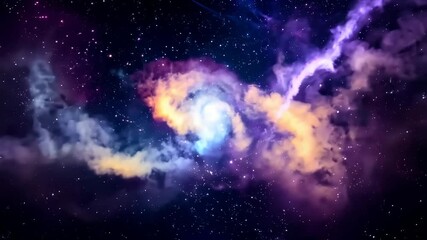 Wall Mural - moving nebulas space travel hyperlapse floating through galaxy stars planet universe cosmic travel o