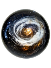 Wall Mural - galaxy swirl within marble isolated on transparent background