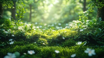 Sticker - Sunlight Filtering Through the Forest Canopy