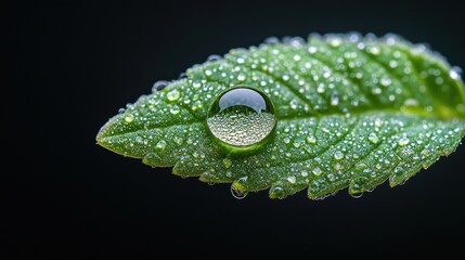 Wall Mural - Dewdrop On Leaf