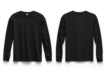 Black long sleeve tshirt mockup isolated created with Generative AI