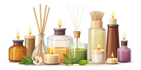 Scented Candles and Diffusers, Aromatic, Relaxation, Spa