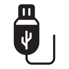 Poster - usb cable glyph icon