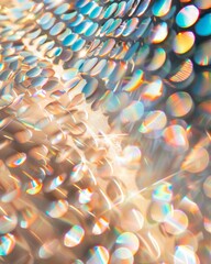 Aufkleber - Vivid Sequins Abstract Background with Multicolored Iridescent Effect and Dynamic Light Play