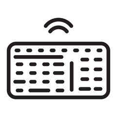 Poster - wireless keyboard line icon