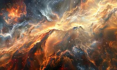 Wall Mural - cosmic nebula exploration, video