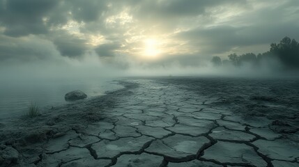 Canvas Print - Foggy Morning Landscape