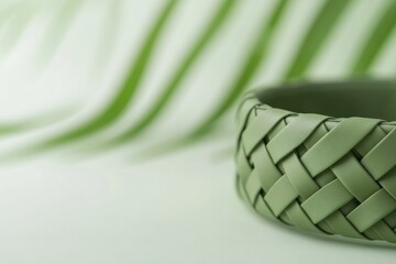 Aufkleber - Close-Up of Intricate Lime Green Bracelet with Focus on Texture and Bold Design