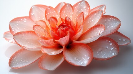 Poster - A Delicate Pink Dahlia Blossom with Dew Drops