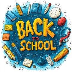 Poster - Back to School Illustration with School Supplies