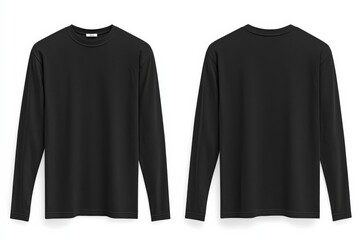 Black long sleeve tshirt mockup isolated created with Generative AI