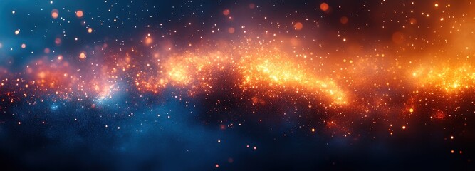 Poster - Abstract Galaxy with Orange and Blue Colors